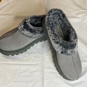 Skechers Women's Charcoal Faux Fur Slippers